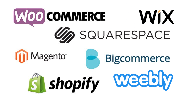 E-commerce platform integrations including Shopify, WooCommerce, Amazon, and more